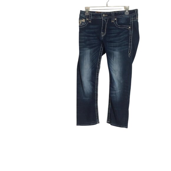 Rock Revival Jeans Womens 30 Iselin Capri Embellished Pockets Stretch E9439P - Picture 13 of 14